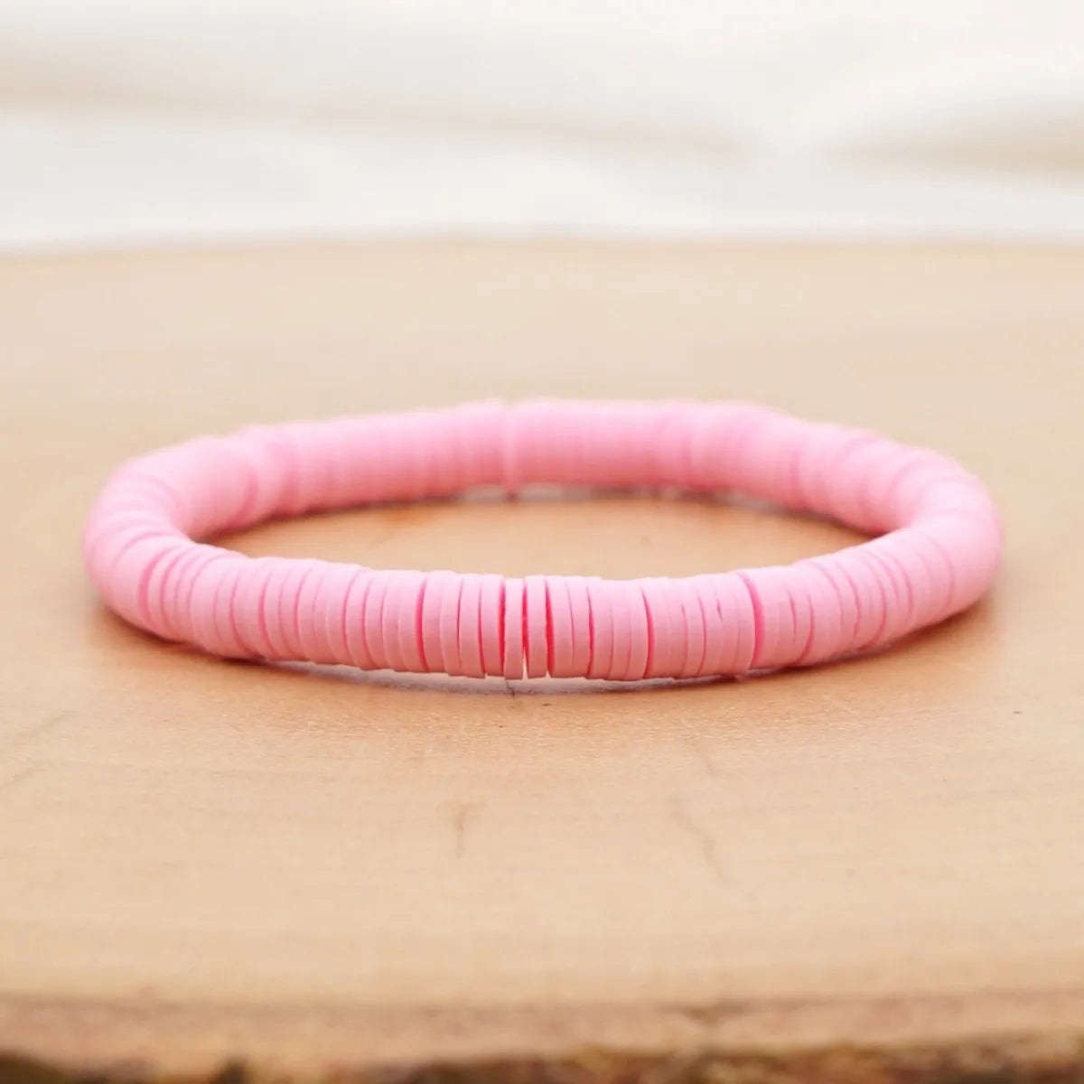 Bohemian Solid Color Clay Elastic Rope Bracelet Jewelry