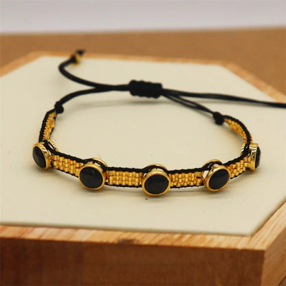 Bohemian Solid Color Zircon Glass Wholesale Bracelets