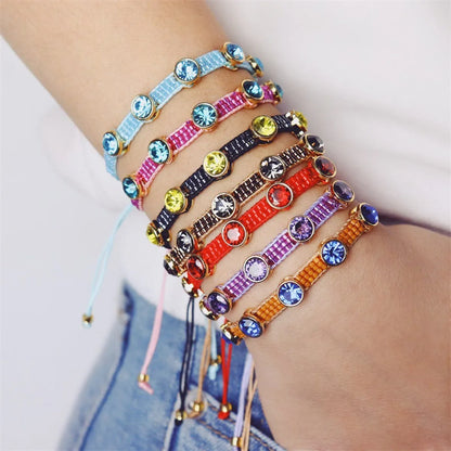 Bohemian Solid Color Zircon Glass Wholesale Bracelets