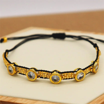 Bohemian Solid Color Zircon Glass Wholesale Bracelets