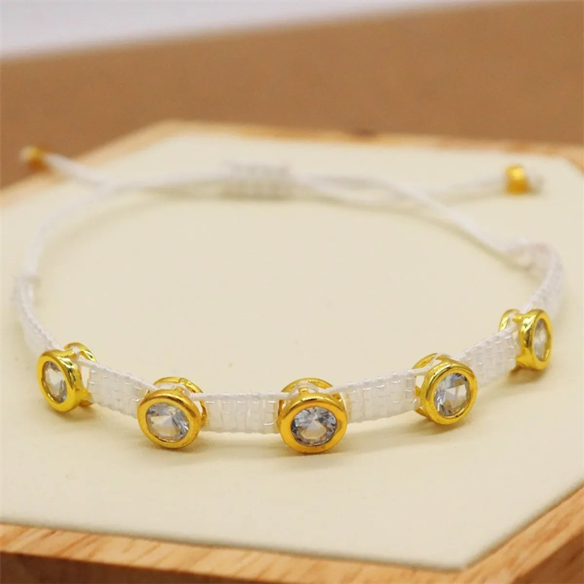 Bohemian Solid Color Zircon Glass Wholesale Bracelets