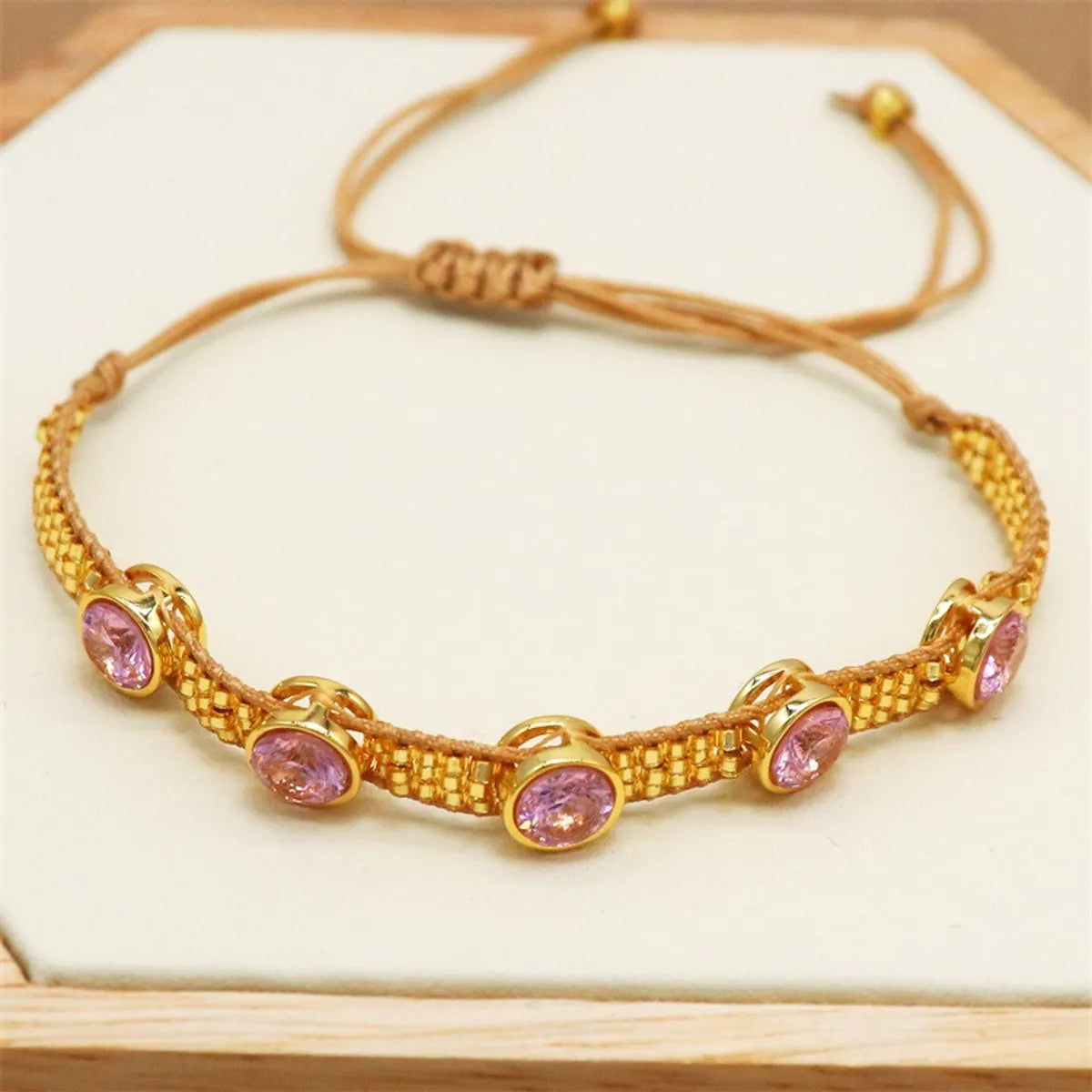 Bohemian Solid Color Zircon Glass Wholesale Bracelets