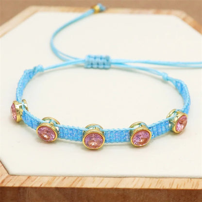 Bohemian Solid Color Zircon Glass Wholesale Bracelets