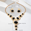Bohemian Spiral Snail Pendant Yshaped Necklace And Earring Set For Women Electroplated Zinc Alloy Oval Jewelry