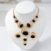 Bohemian Spiral Snail Pendant Yshaped Necklace And Earring Set For Women Electroplated Zinc Alloy Oval Jewelry