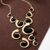 Bohemian Spiral Snail Pendant Yshaped Necklace And Earring Set For Women Electroplated Zinc Alloy Oval Jewelry