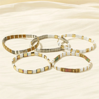 Bohemian Square Copper Stoving Varnish Plating 18k Gold Plated Bracelets