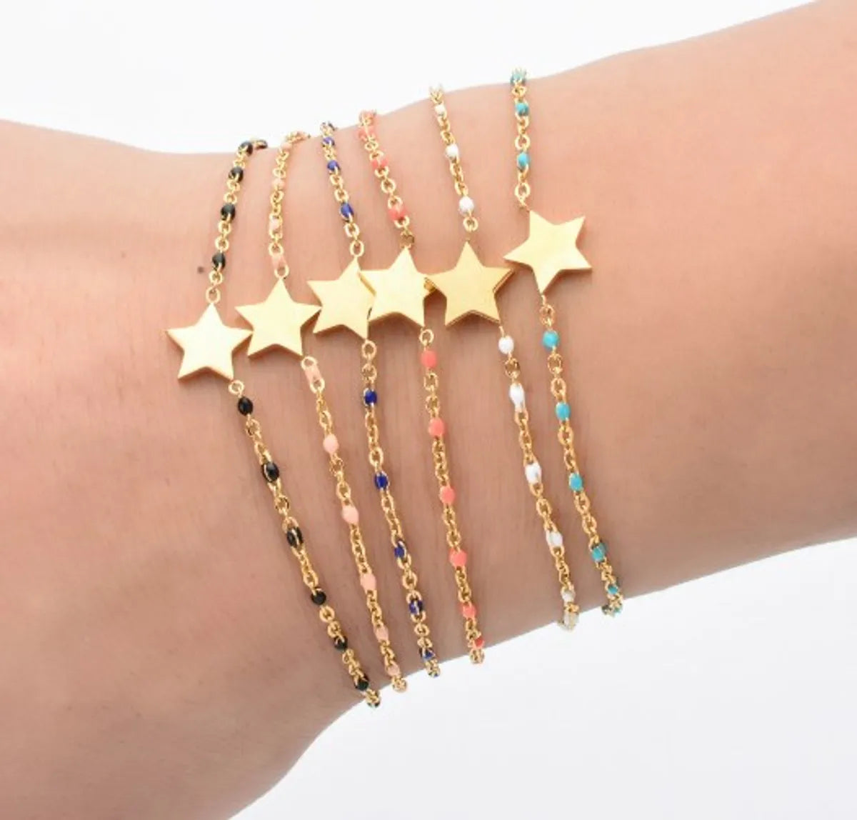 Bohemian Star Stainless Steel Enamel Bracelets