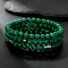 Bohemian Stone Wood Beads Geometric Stretch Bracelet Unisex Manual Design