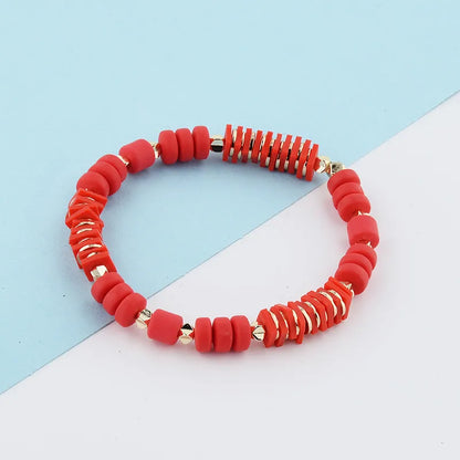 Bohemian Streetwear Geometric Mixed Materials Soft Clay Women'S Bracelets