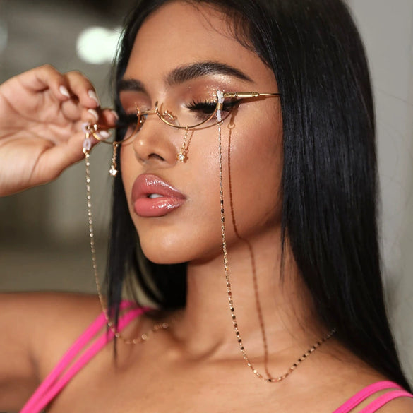 Bohemian Style Alloy Glasses Chain Fashion Eyewear Accessory With Simple Minimalist Link Chain Design