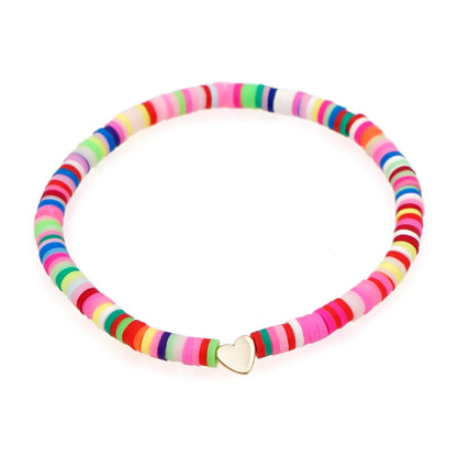 Bohemian Style Colored Soft  Heart Bracelet Wholesale