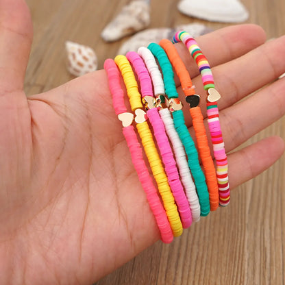 Bohemian Style Colored Soft  Heart Bracelet Wholesale