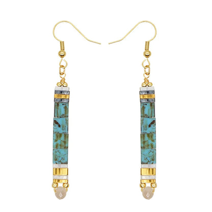 Bohemian Style Creative Rainbow Beads Long Earrings