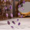 Bohemian Style Irregular Purple Natural Stone And Stainless Steel Bracelet And Clavicle Necklace For Women With Electroplating