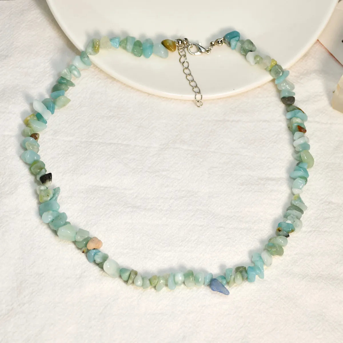 Bohemian Style Mixed Color Crystal Simple Gravel Necklace