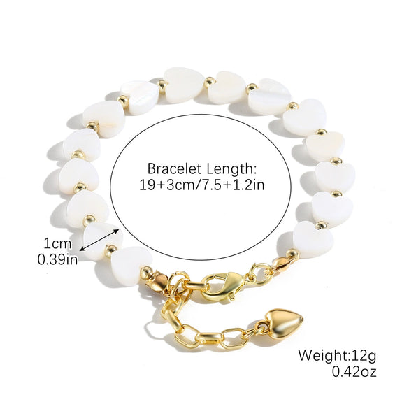 Bohemian Style Shell Bracelet With Starfish Pendant Electroplated Geometric Heart Bow Design For Women