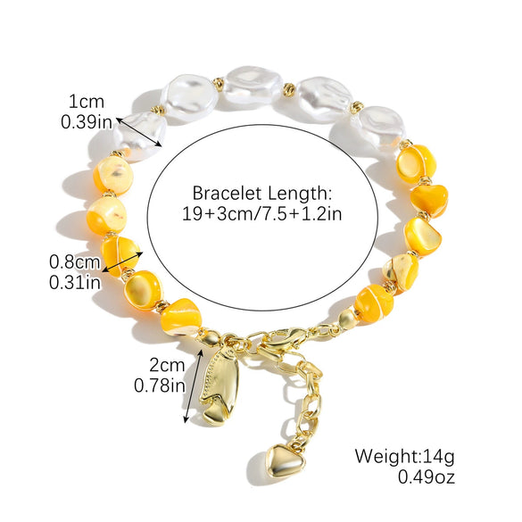 Bohemian Style Shell Bracelet With Starfish Pendant Electroplated Geometric Heart Bow Design For Women