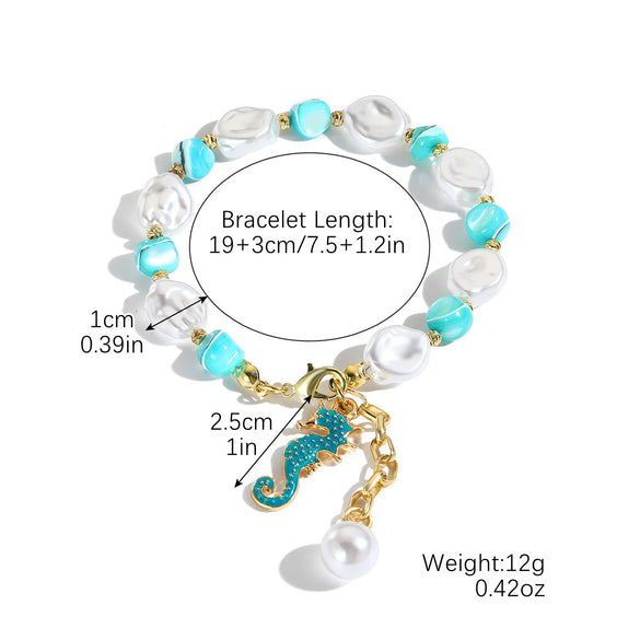 Bohemian Style Shell Bracelet With Starfish Pendant Electroplated Geometric Heart Bow Design For Women