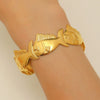 Bohemian Style Stainless Steel Open Bracelet With Starfish And Ocean Design Electroplated