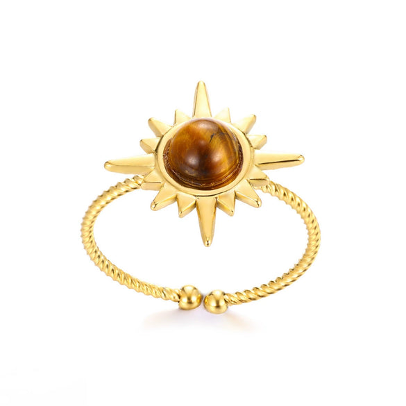 Bohemian Style Star Stainless Steel Ring Electroplated