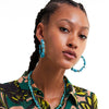 Bohemian Style Turquoise Beaded Earrings Handmade U Shaped Ethnic Style Mixed Material Earrings For Women