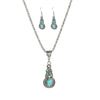 Bohemian Style Turquoise Inlaid Geometric Alloy Necklace With Electroplating