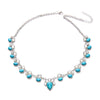 Bohemian Style Turquoise Inlaid Geometric Alloy Necklace With Electroplating
