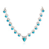 Bohemian Style Turquoise Inlaid Geometric Alloy Necklace With Electroplating