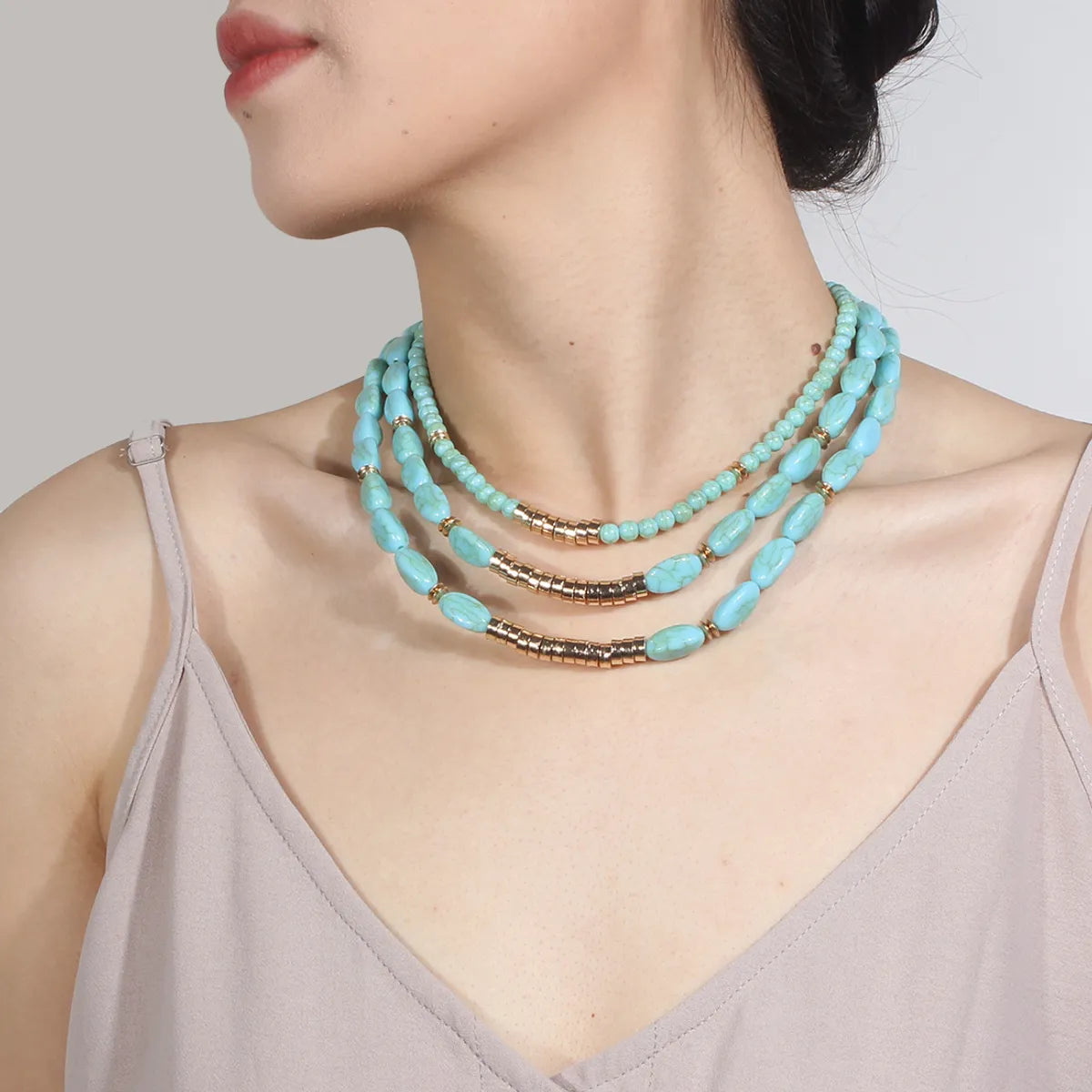 Bohemian Style Turquoise Multi-layer Personalized Fashion Necklace For Women