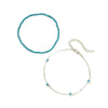Bohemian Style Turquoise Rice Bead Anklet Set Alloy Geometric Women's Foot Accessories