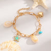 Bohemian Summer Beach Shell Imitation Pearl Starfish Conch Alloy Jewelry With Electroplating For Women