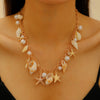 Bohemian Summer Beach Shell Imitation Pearl Starfish Conch Alloy Jewelry With Electroplating For Women