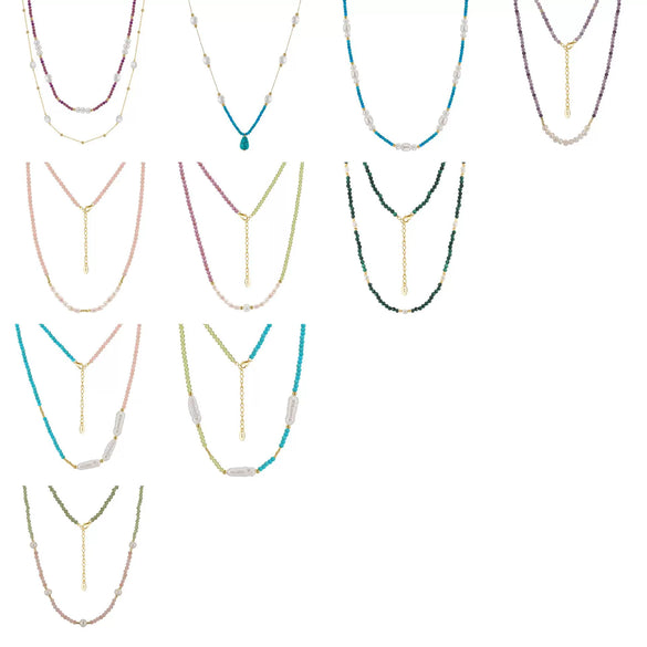 Bohemian Tassel Turquoise Earrings And Natural Freshwater Pearl Necklace Silver 925 Silver Geometric Electroplating Women's