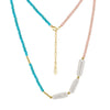 Bohemian Tassel Turquoise Earrings And Natural Freshwater Pearl Necklace Silver 925 Silver Geometric Electroplating Women's