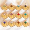 Bohemian Totem Inlay Stainless Steel Sunflower Natural Stone Earrings Necklace Pendant Jewelry Making Supplies