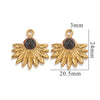 Bohemian Totem Inlay Stainless Steel Sunflower Natural Stone Earrings Necklace Pendant Jewelry Making Supplies