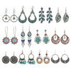 Bohemian Vintage Leaf Drop Shape Handmade Rice Bead Woven Alloy Earrings With Electroplating