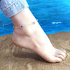Bohemian Women’s Ankle Chain Alloy Geometric Design With Blue Crystal Elegant Simple All Match Foot Jewelry