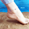 Bohemian Women’s Ankle Chain Alloy Geometric Design With Blue Crystal Elegant Simple All Match Foot Jewelry