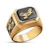 Bold Alloy Eagle Ring With Black Oil Finish Electroplated Animal Style Unisex Statement Jewelry