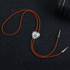 Bolo Tie Denim Leather Rope Alloy Pendant With Geometric Style And Electroplating Treatment