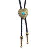 Bolo Tie Denim Leather Rope Alloy Pendant With Geometric Style And Electroplating Treatment