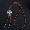 Bolo Tie Pendant Necklace Alloy Leather Rope Geometric Punk Fashion Electroplating