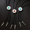 Bolo Tie Polo Tie Retro Style Alloy Wool Chain With Flower Pattern And Electroplating Process Inlaid With Artificial And Semiprecious Gemstones Unisex
