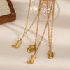 Boots Pendant Necklace Stainless Steel Geometric Electroplated For Women
