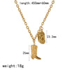 Boots Pendant Necklace Stainless Steel Geometric Electroplated For Women