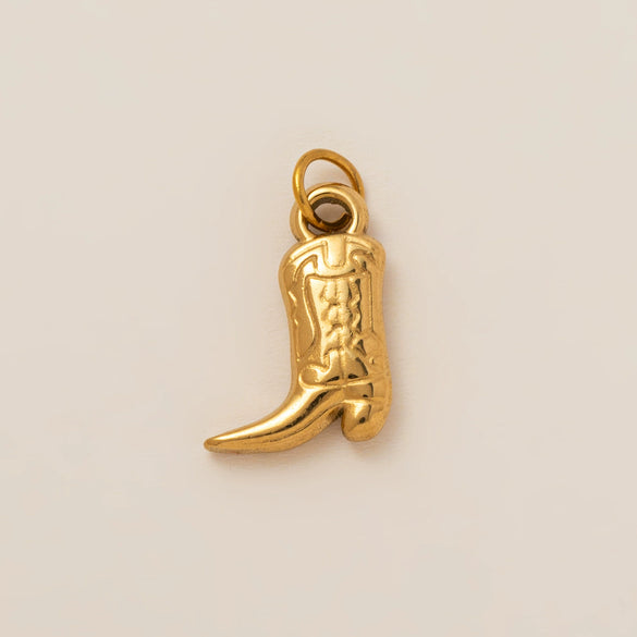 Boots Pendant Titanium Steel Heart Shape Vacuum Plated 18K Gold Color