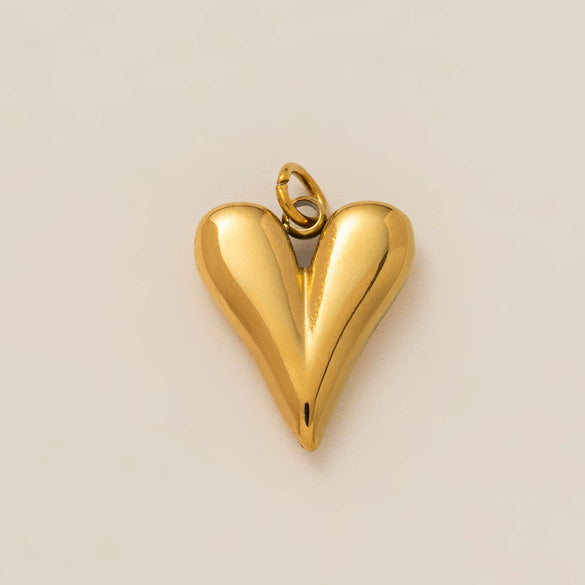 Boots Pendant Titanium Steel Heart Shape Vacuum Plated 18K Gold Color