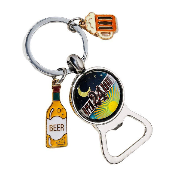 Bottle Opener Keychain Zinc Alloy Modern Art Style